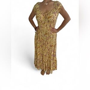 Old Navy Floral Maxi Dress in Yellow and Purple